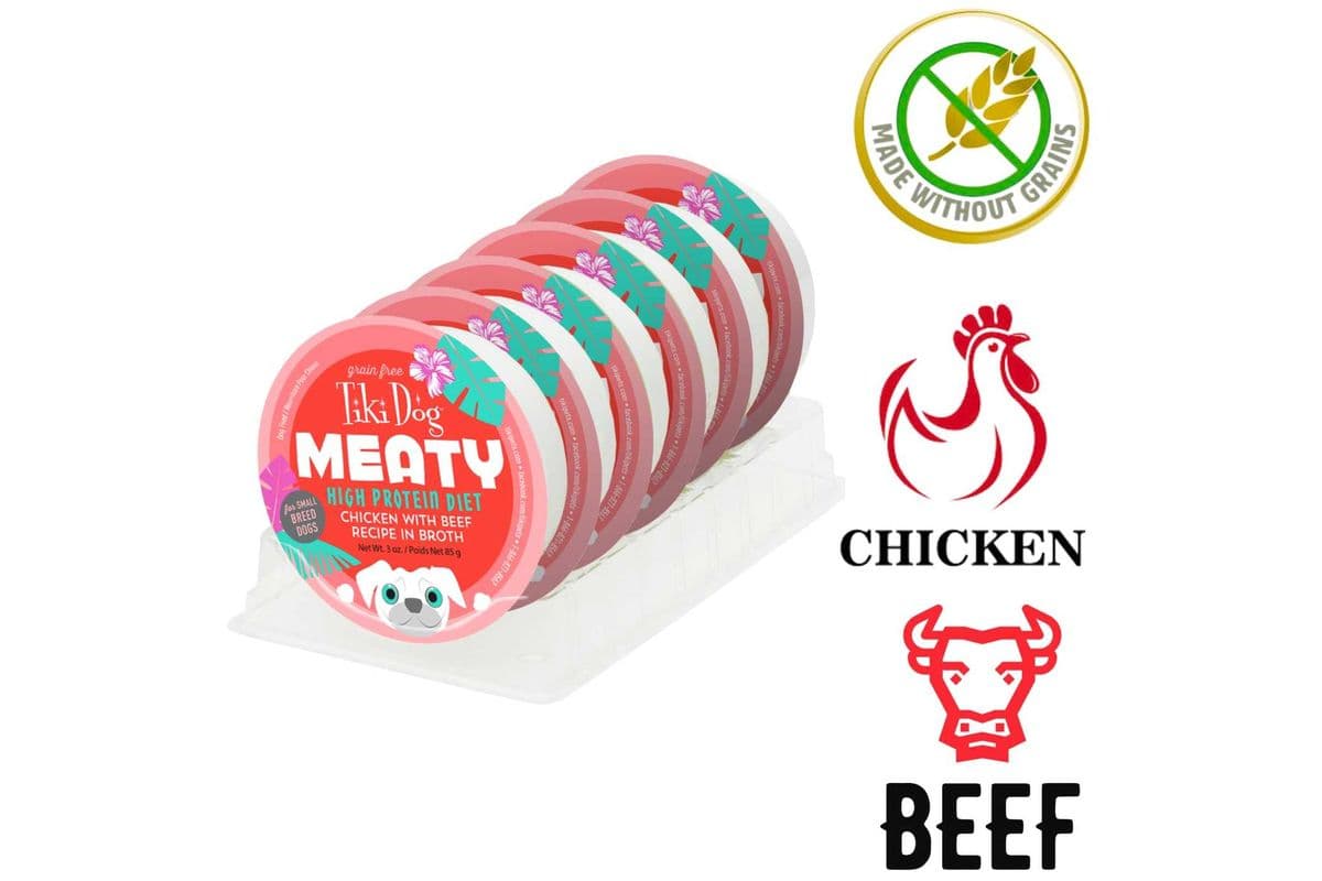 Tiki Dog - Grain Free Meaty Chicken & Beef In Broth Wet Dog Food - 3 Oz