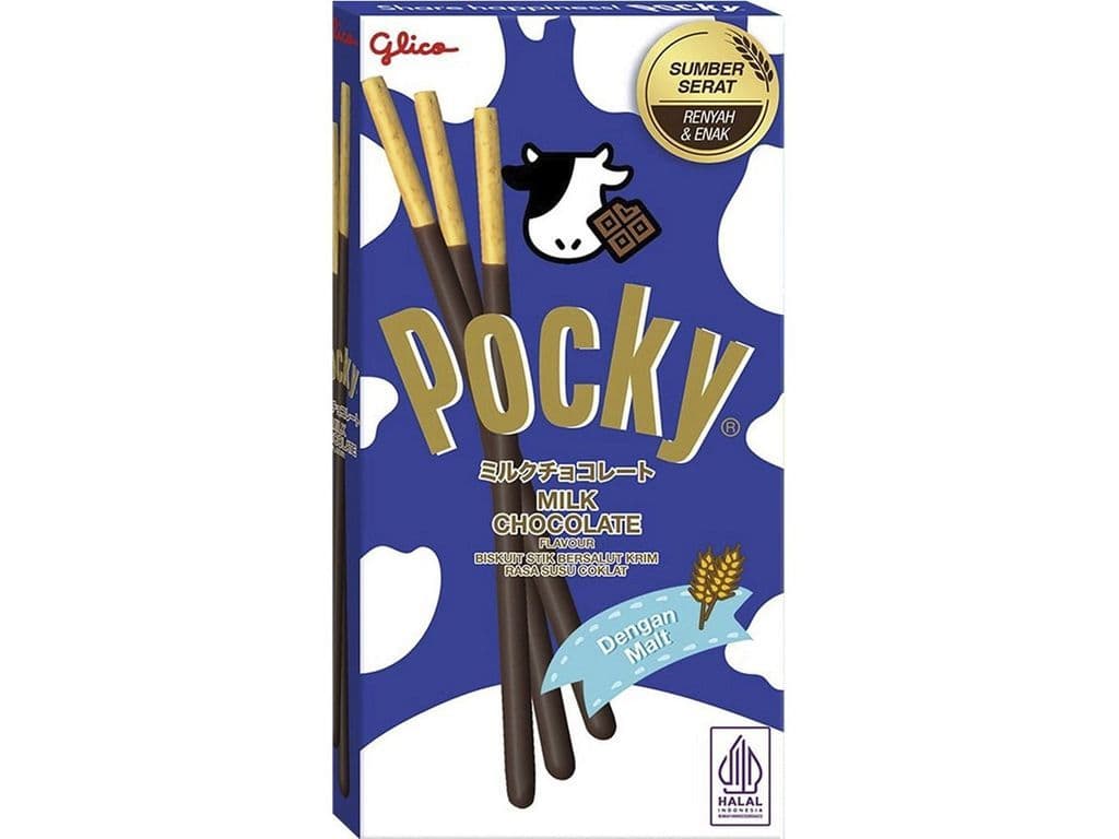 Pocky Milk Chocolate Biscuit Sticks 39g Crunchy Snack