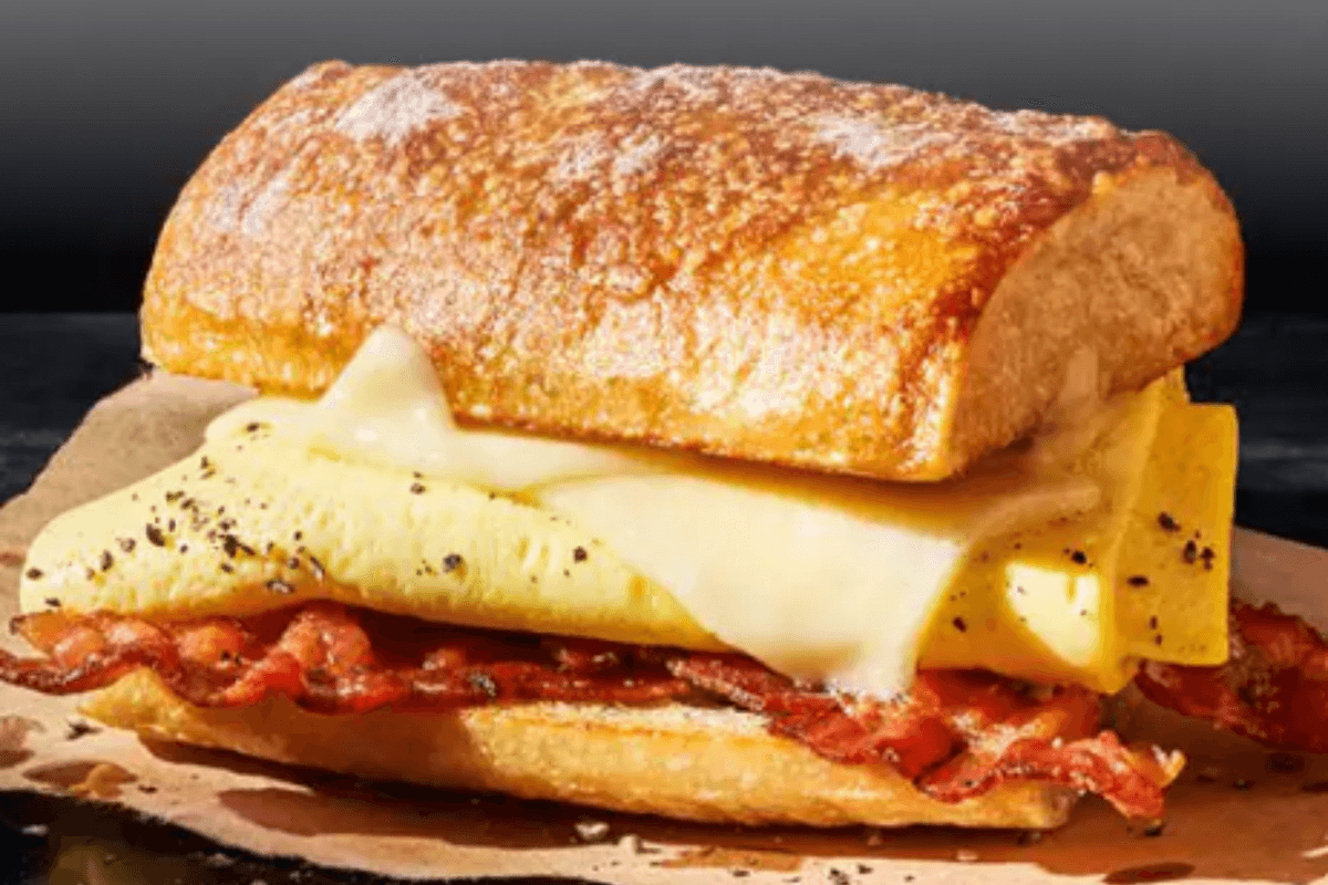 Bacon, Scrambled Egg & Cheese on Ciabatta