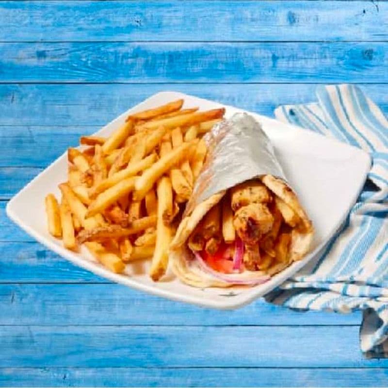 One Piece Chicken Souvlaki on a Pita