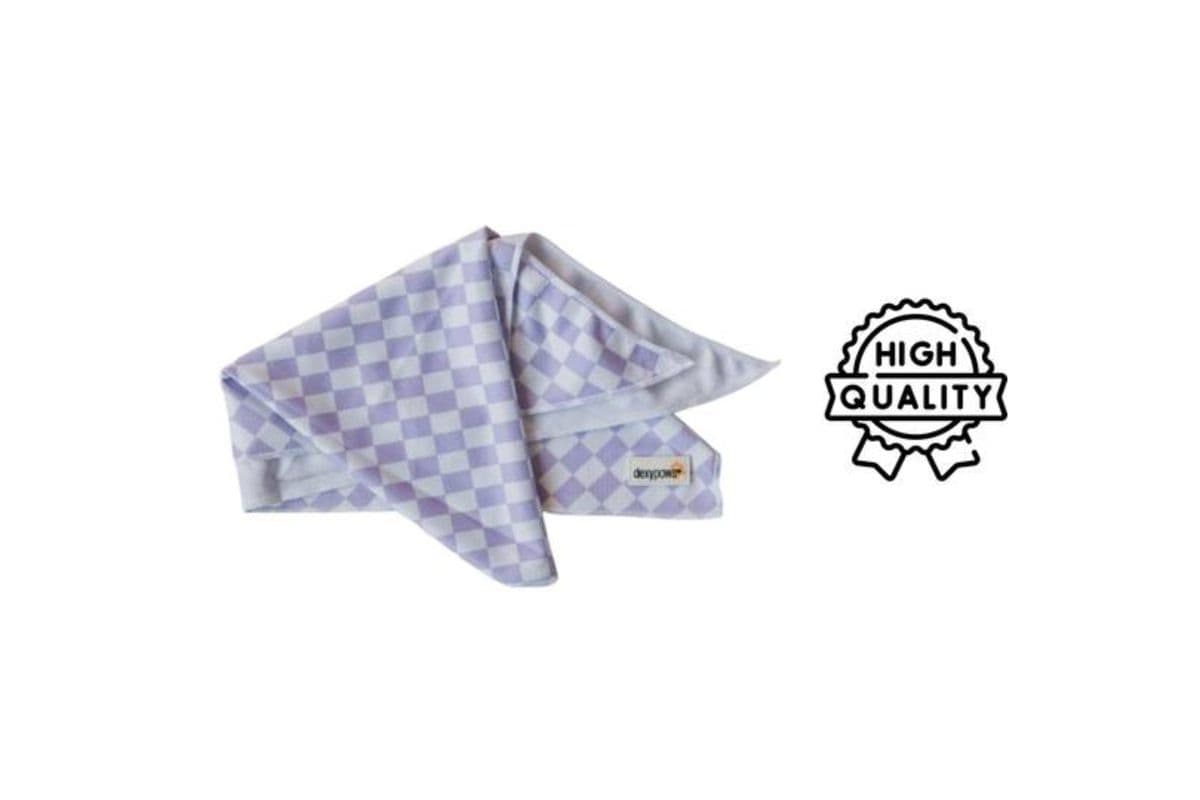 Dexypaws - Cooling Bandana in Lilac Checkers - Small
