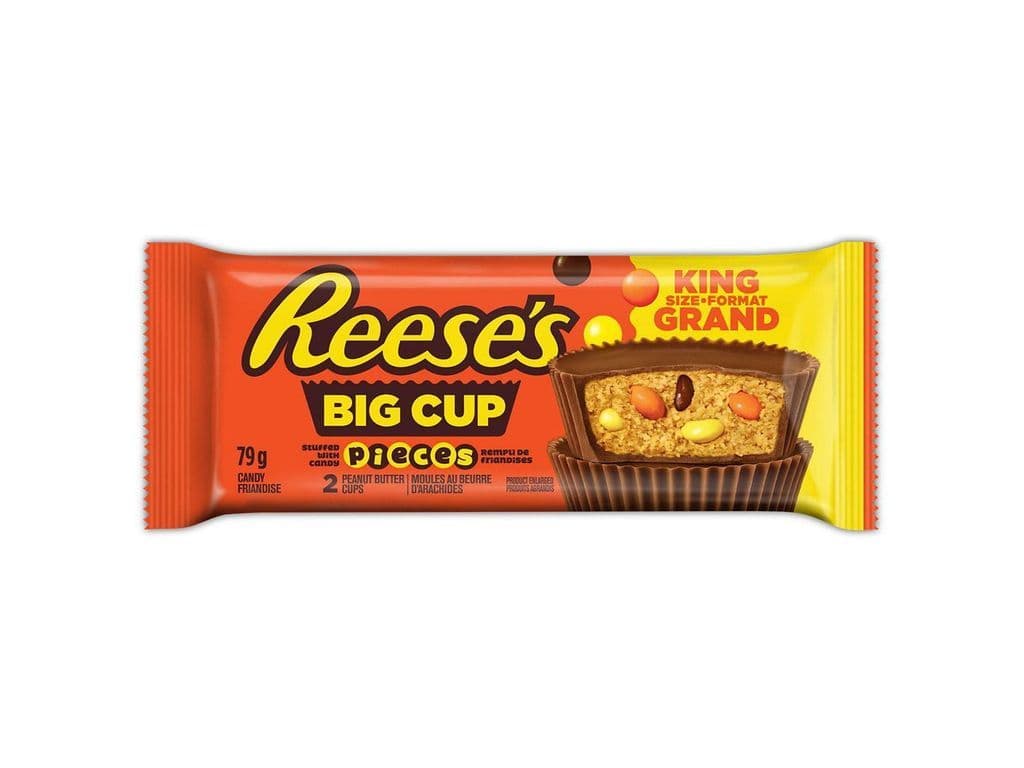 Reeses Big Cup Pieces Peanut Butter Chocolate Cup King Sized 2 Pack 79g