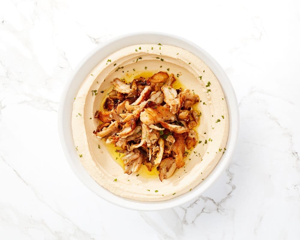 Chicken Shawarma on Hummus