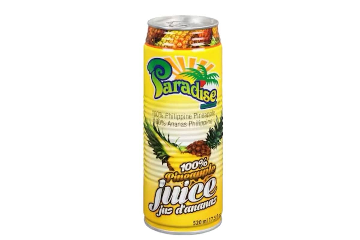 Paradise brand pineapple juice