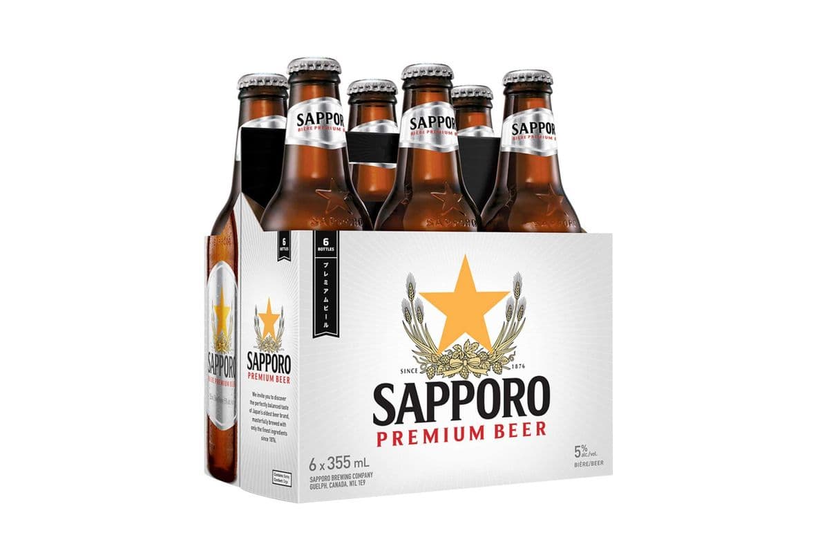 SAPPORO 6 BOTTLES (355 ML) (1 x 355 ML)