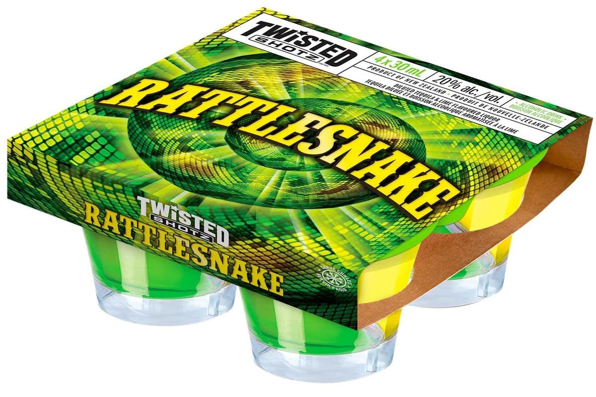 TWISTED SHOTZ RATTLESNAKE 4 SHOTS (4 x 30ML)