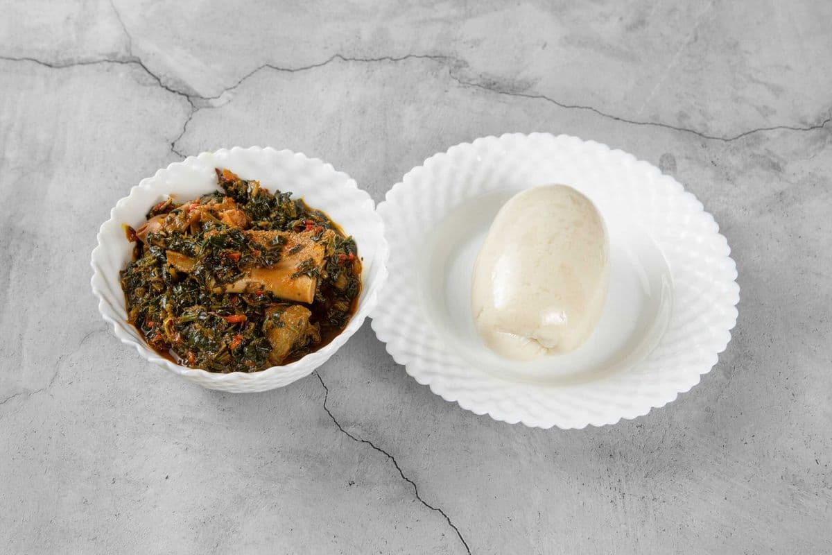Vegetable Soup with Pounded Yam