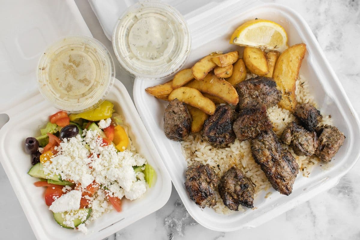Lamb Souvlaki Platter