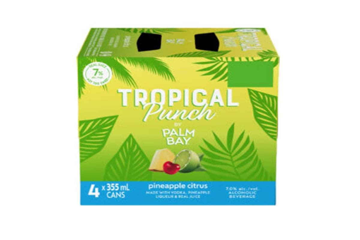 PALM BAY PINEAPPLE CITRUS TROPICAL PUNCH 4 CANS (4 x 355 ML)