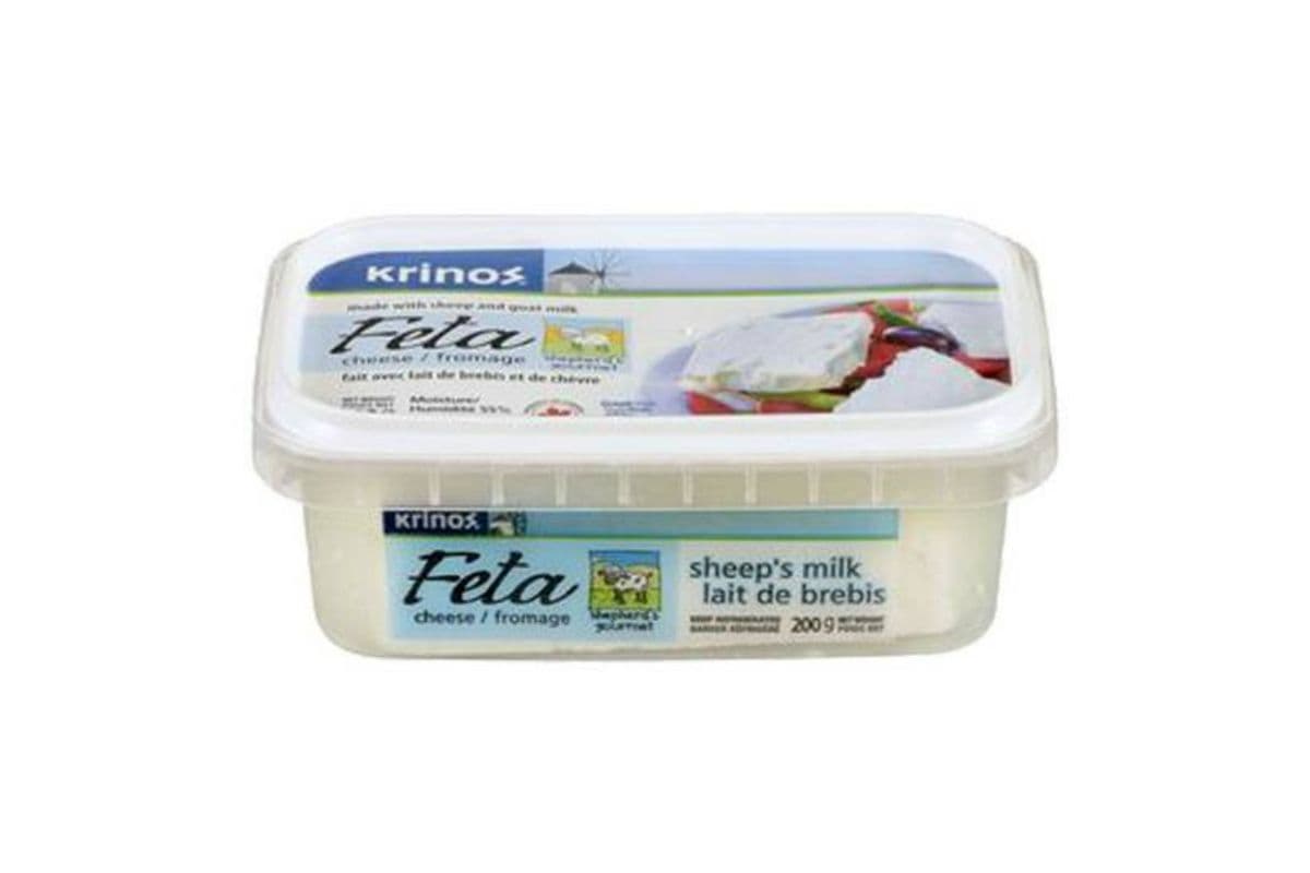 Krinos • Greek Feta Cheese Made With Sheep & Goat Milk / Fromage Feta Grec À Base De Lait De Brebis Et De Chèvre (200G)