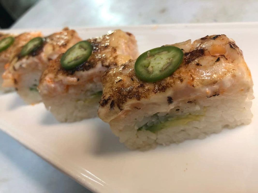 Aburi Scallop Oshi Sushi