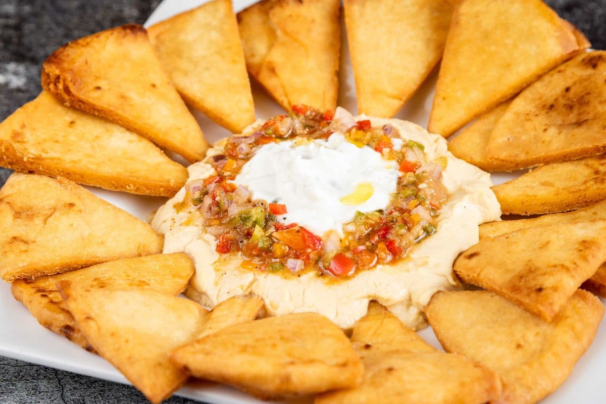 Fried Pita and House Hummus