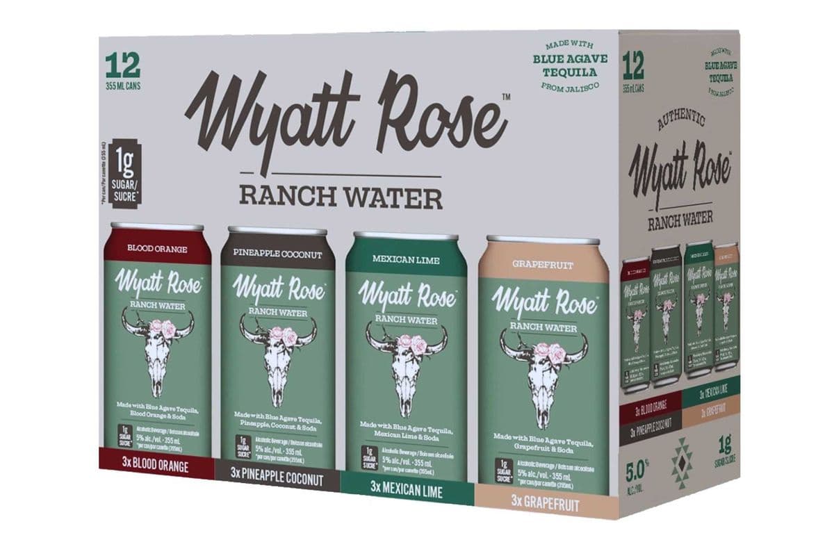 WYATT ROSE RANCH WATER 12 CAN VARIETY PACK***ON SALE NOW*** (1 x 12PK CANS )