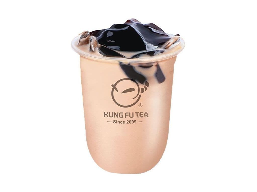 Grass Jelly Green Milk Tea
