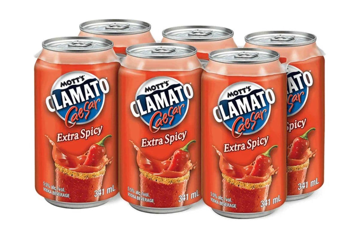Mott's Clamato Caesar Extra Spicy (6 x 341 ml Cans)