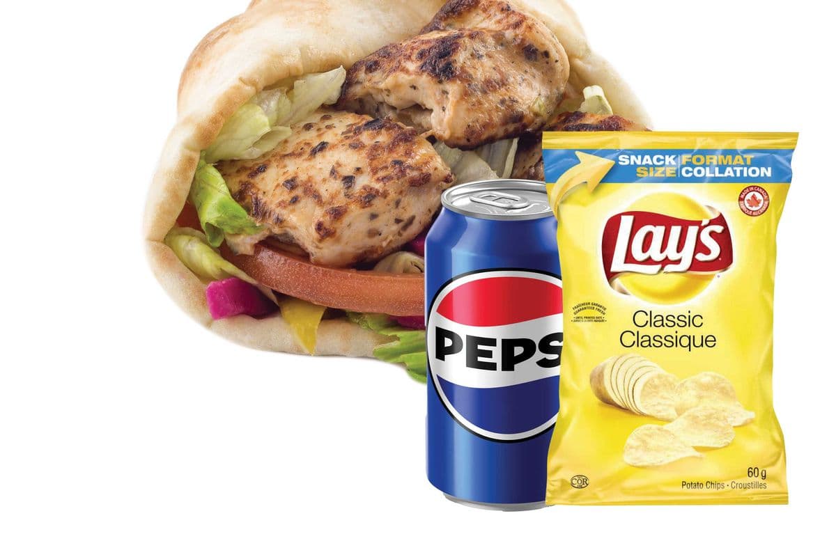 Large Chicken Souvlaki Wrap Combo