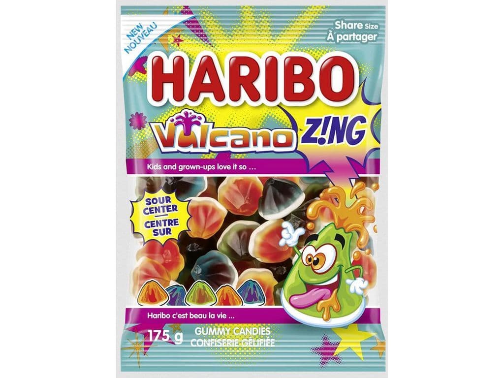 Haribo Volcano Sweet and Sour Gushing Gummies 175g Fruity and Citrusy Gummy Candy