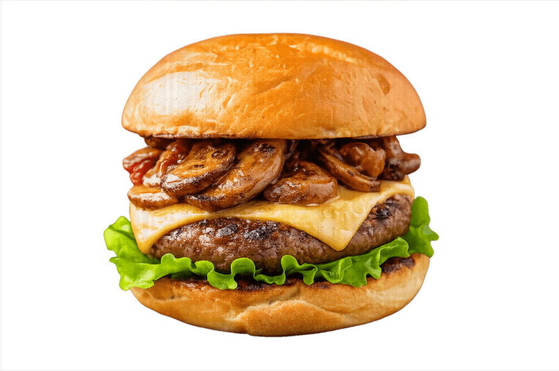 13.Black Truffle Mushroom Burger / 13.黑松露蘑菇牛肉堡