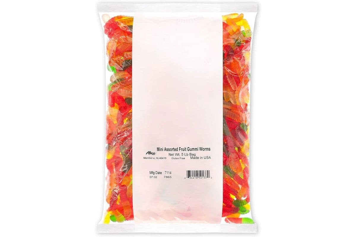 Mini Assorted Fruit Gummi Worms (5 lbs)
