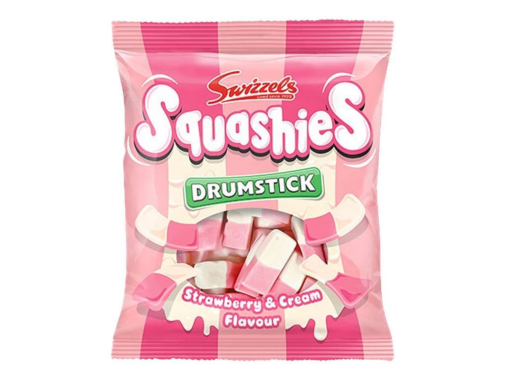 Swizzels Squashies Strawberry and Cream UK 120g Squishy Gummies Candy Bag