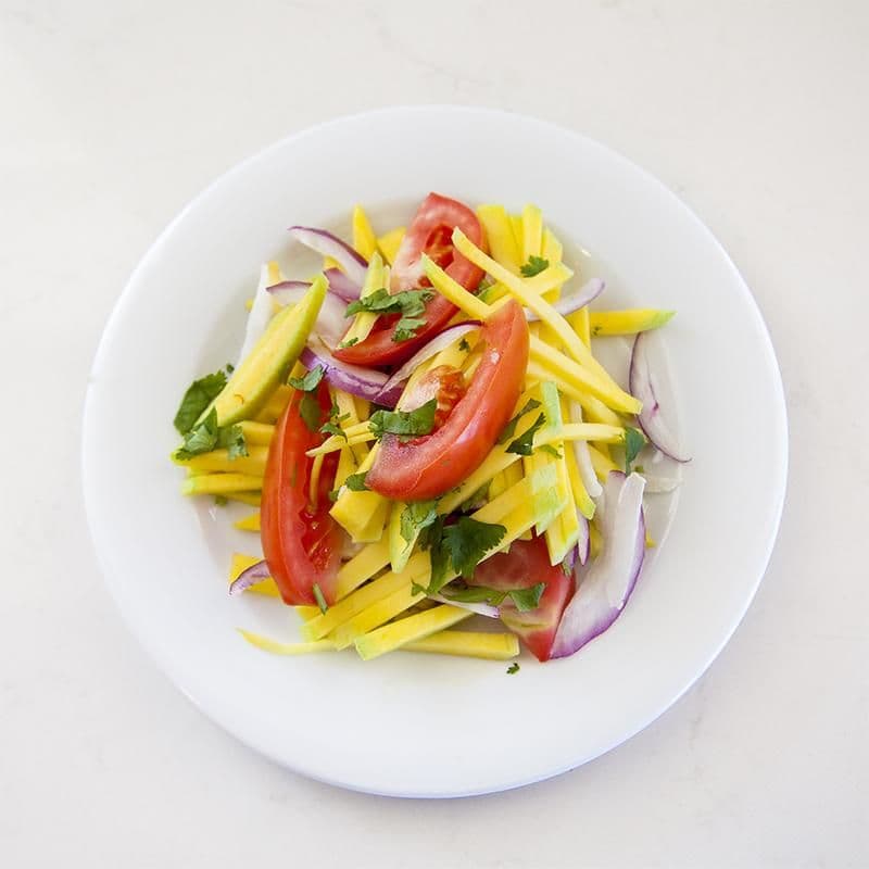 Mango Daikon Tomatoes Salad