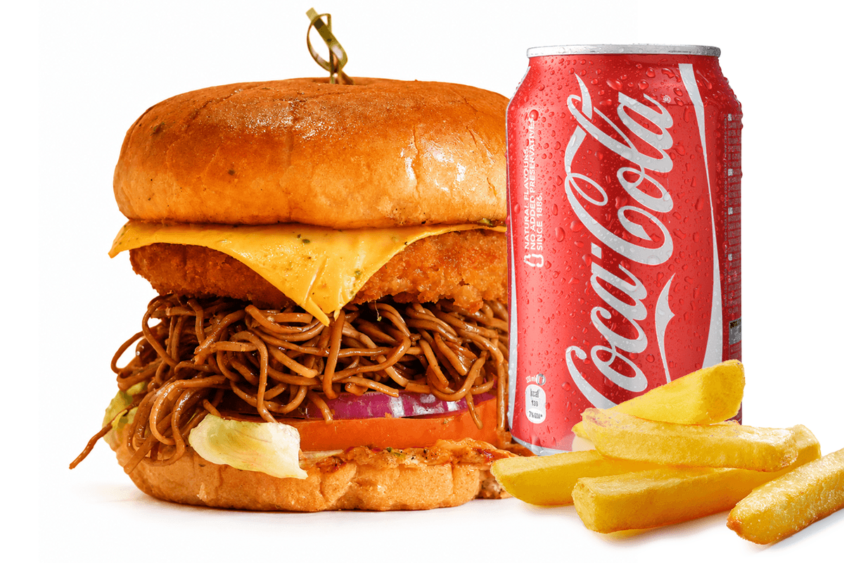 Spicy Chicken Noodle Burger Meal