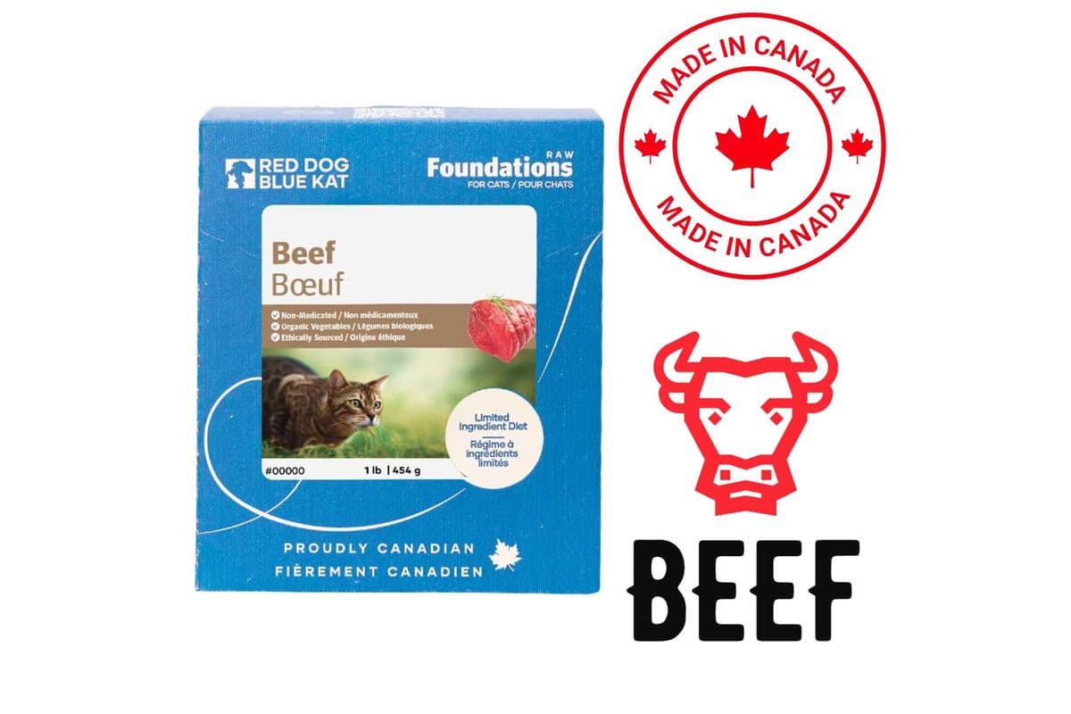 Red Dog Blue Kat - Foundations Beef Raw Cat Food - 1 lb