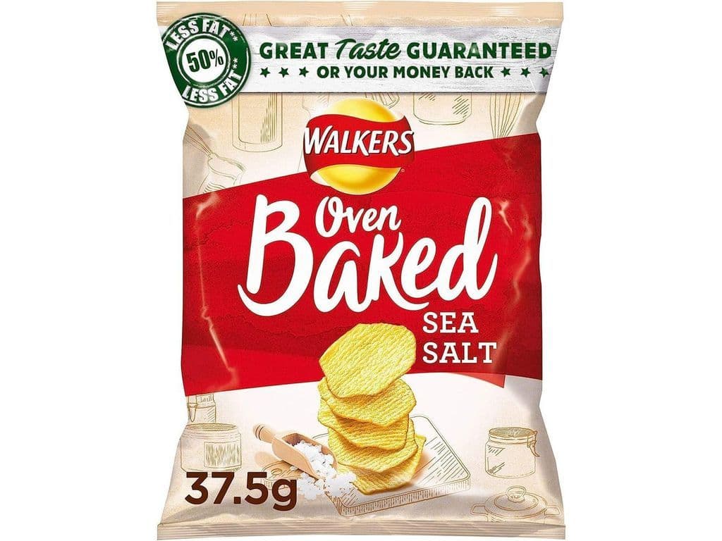 Walkers Baked Ready Salted Ridged Potato Crisps UK 37.5g Chips