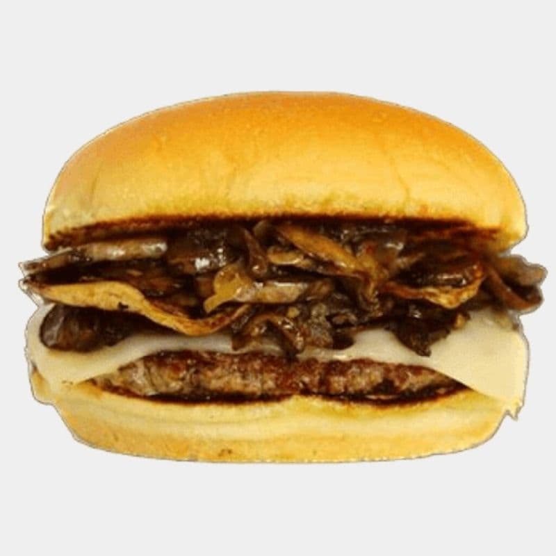 Burger écrasé aux champignons suisses simple / Single Mushroom Swiss Smashed Burger
