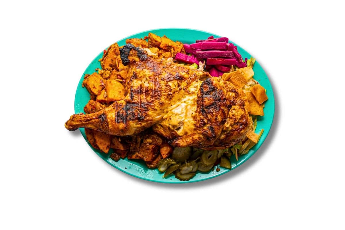 Half Chicken Kabob Plate