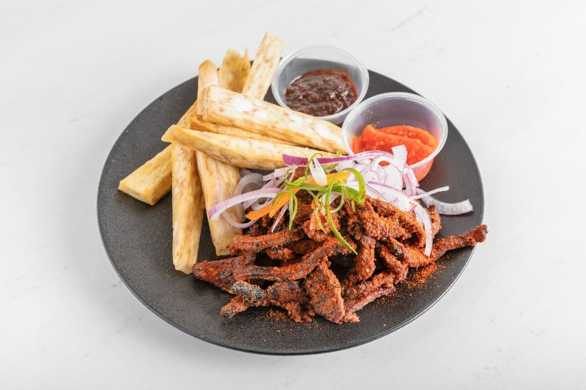 Fried Rice and Goat Suya