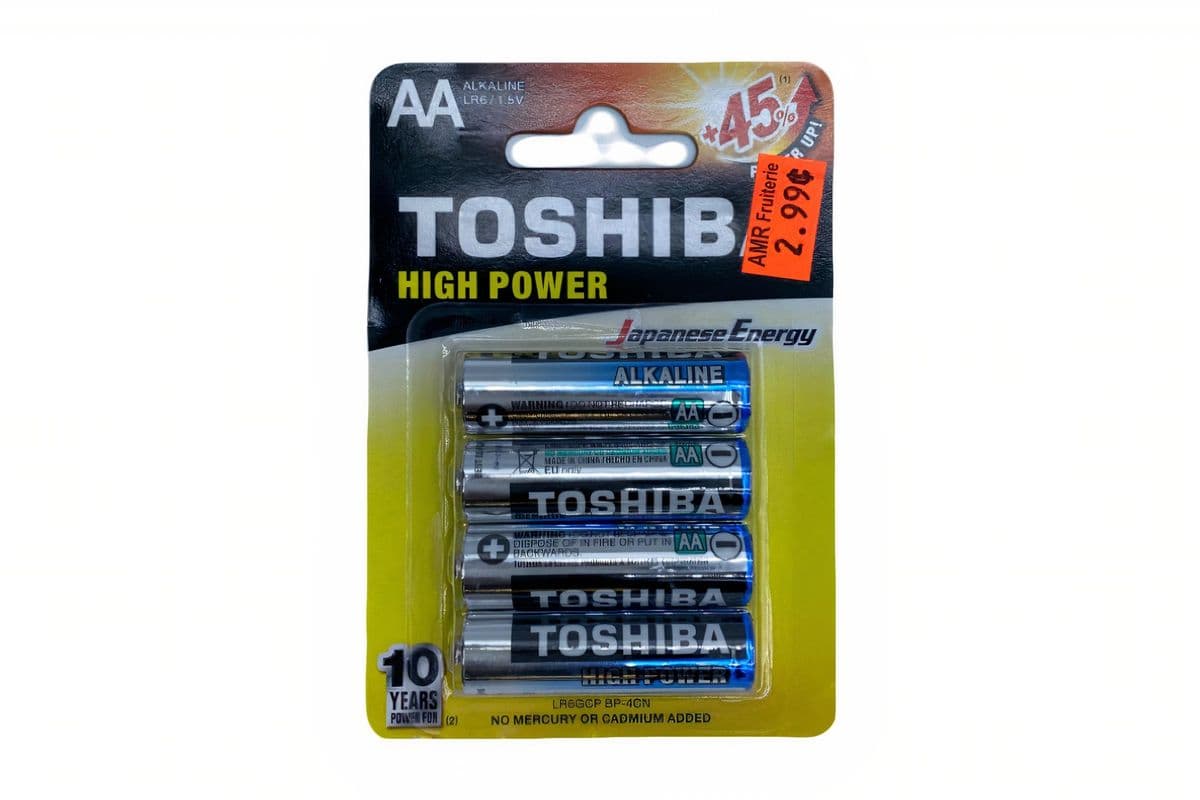 Toshiba piles alcalin AA (4 pcs)