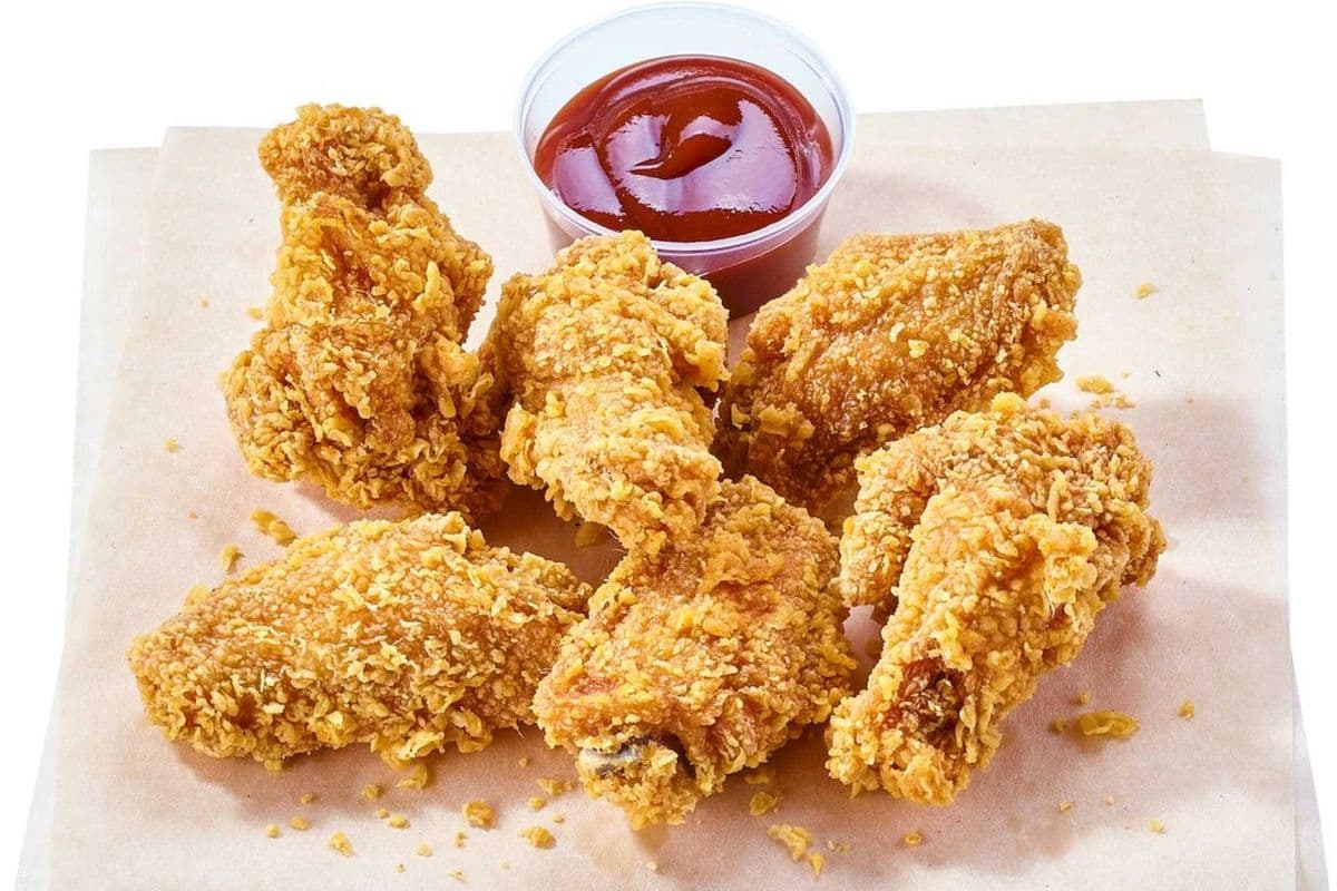 Jumbo breaded chicken wings 6 pieces (553 Cal)