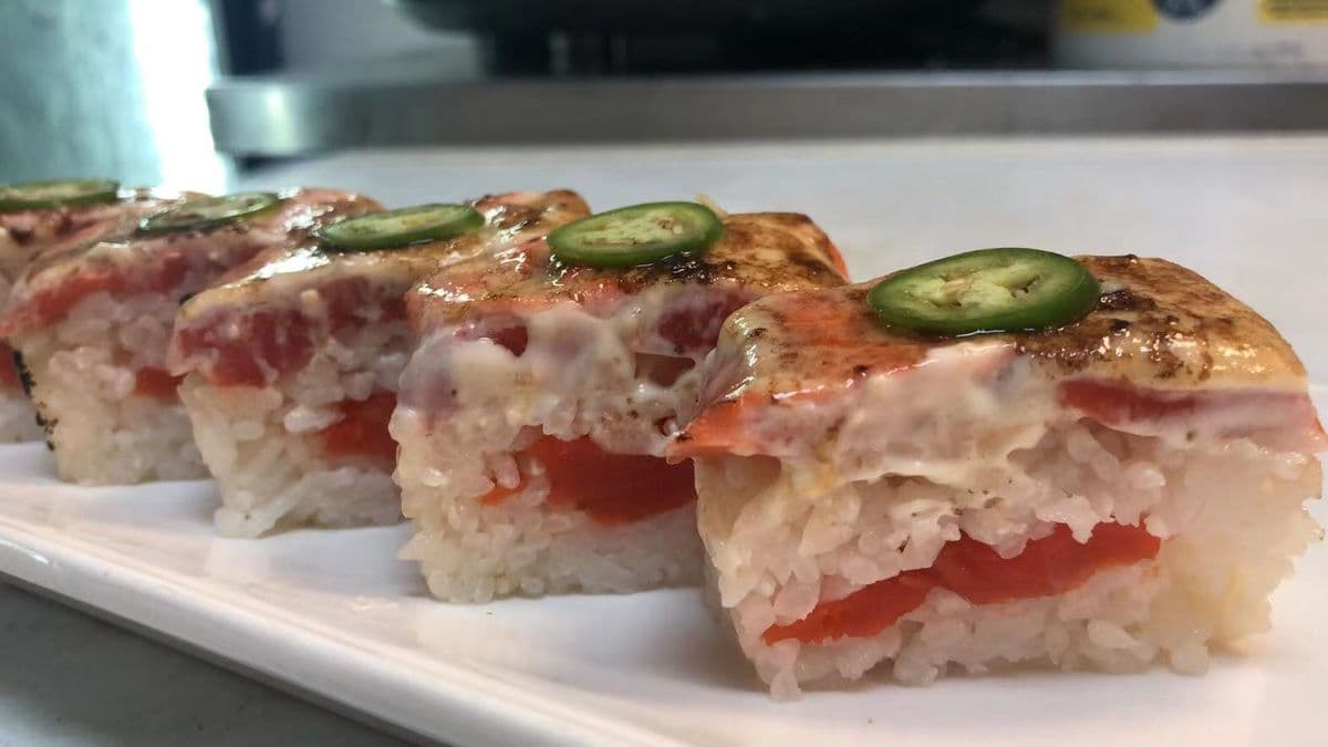 Aburi Sockeye Salmon Oshi Sushi