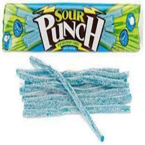 Sour Punch Pastilles Framboises Bleue 57g/ Sour Punch Straws Blue Raspberry 57g