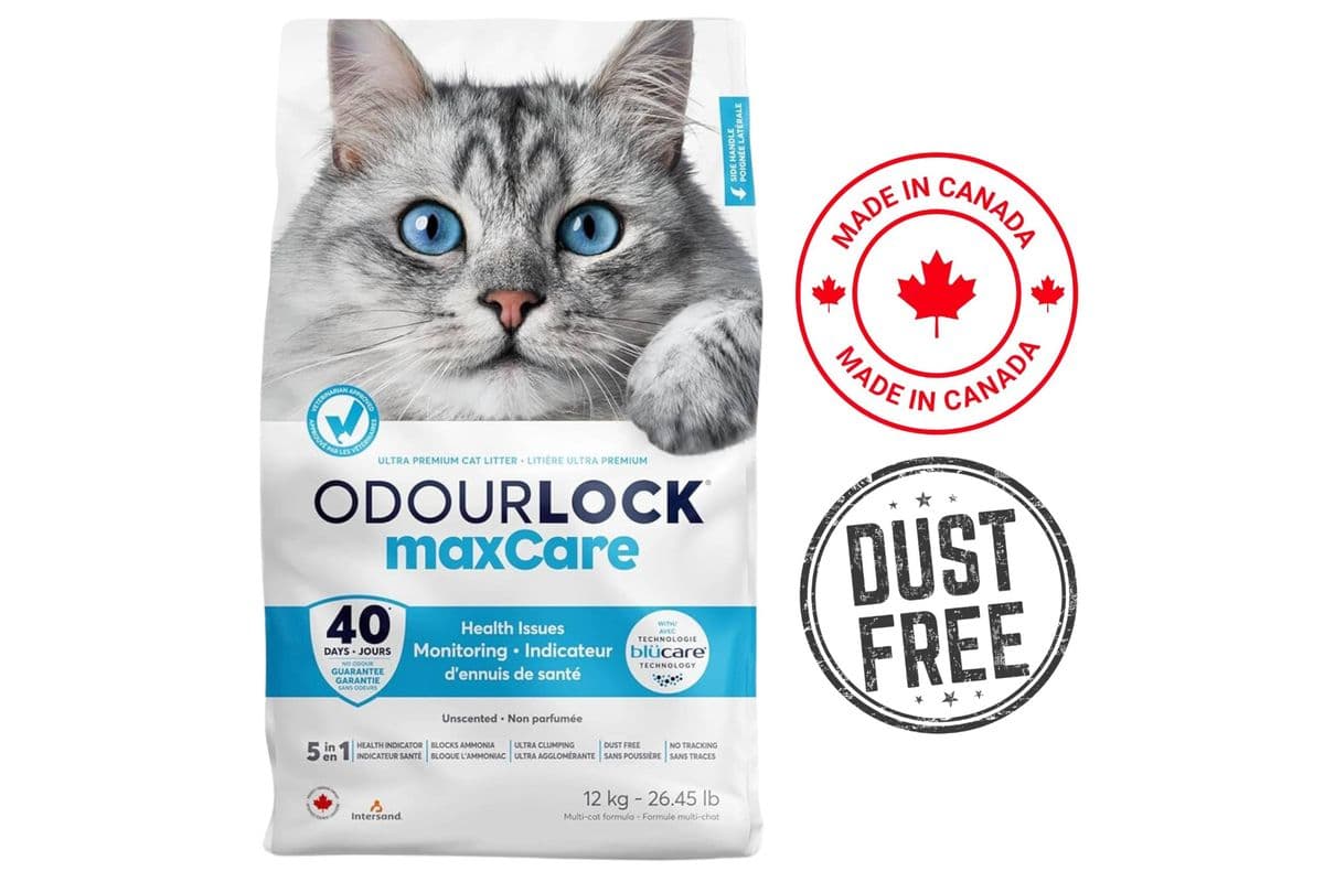 OdourLock - maxCare Ultra Premium Unscented Clumping Cat Litter (12 kg)