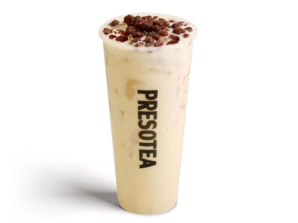 Thé au lait Genmaicha avec fèves rouges / Japanese Genmaicha Milk Tea with Red Bean