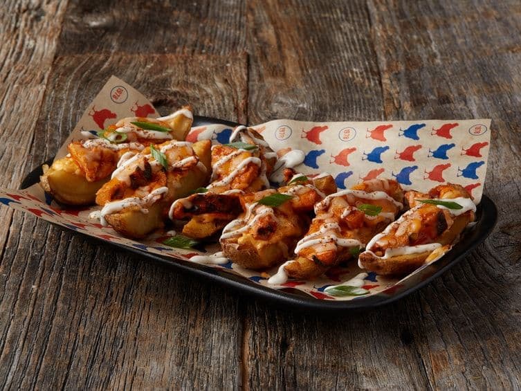 Buffalo Chicken Potato Skins