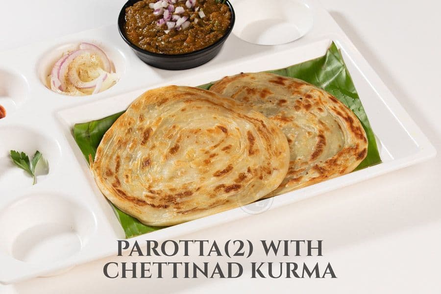 Parota (2) with Chettinad Kurma