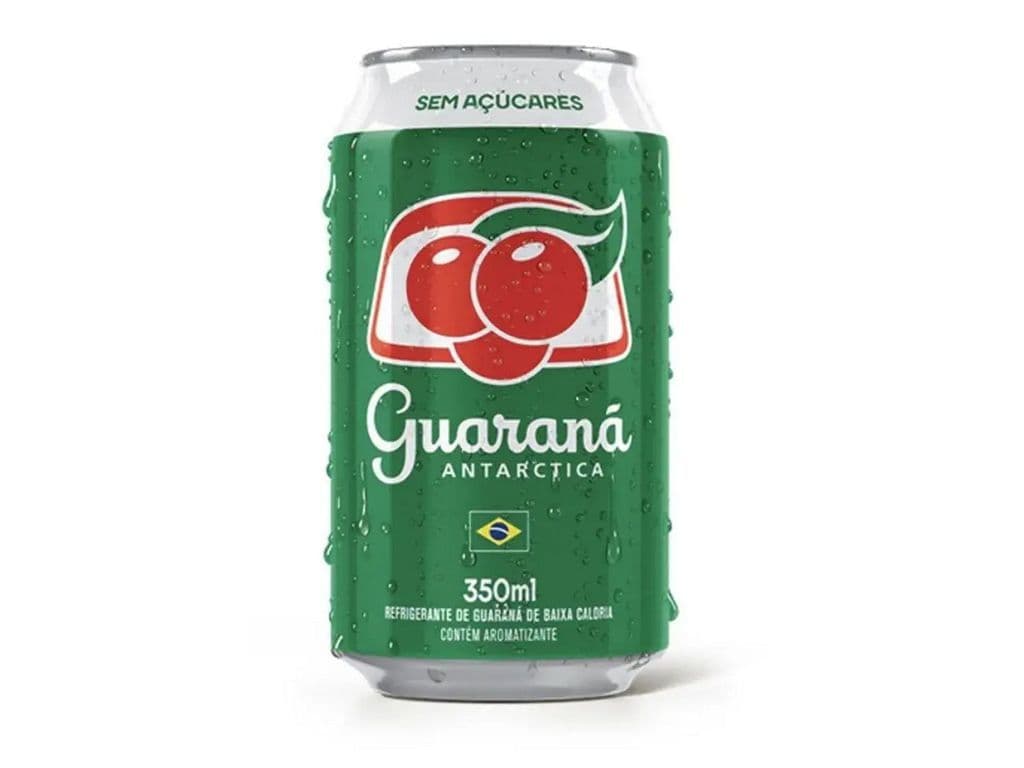 Ambev Guarana Antarctica Zero Sugar Brazilian Carbonated Fruit Drink 350ml Can