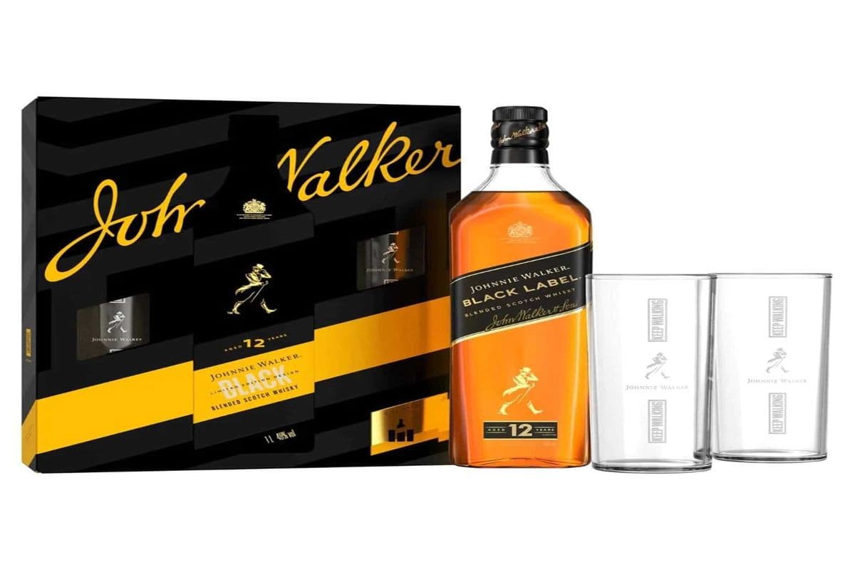 Black Label Gift Set with Glasses (1 x 750ML)