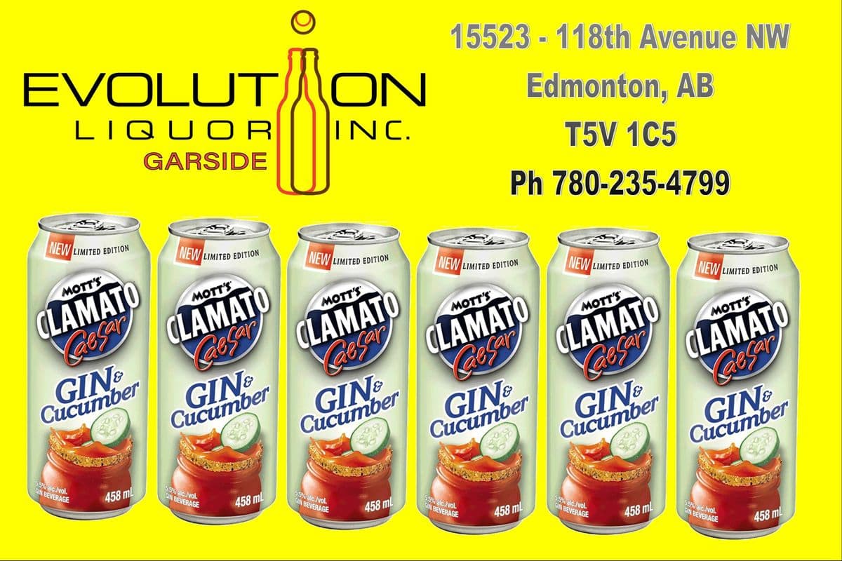 Mott's Clamato Caesar Cucumber Gin C458-06 (6 x 458 ml Can)