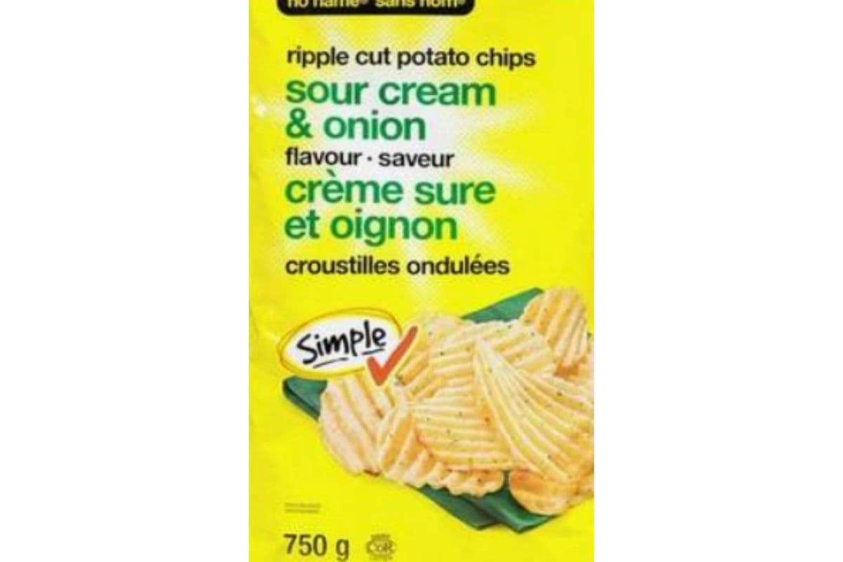 No Name Ripple Cut Potato Chips - Sour Cream & Onion (750g)