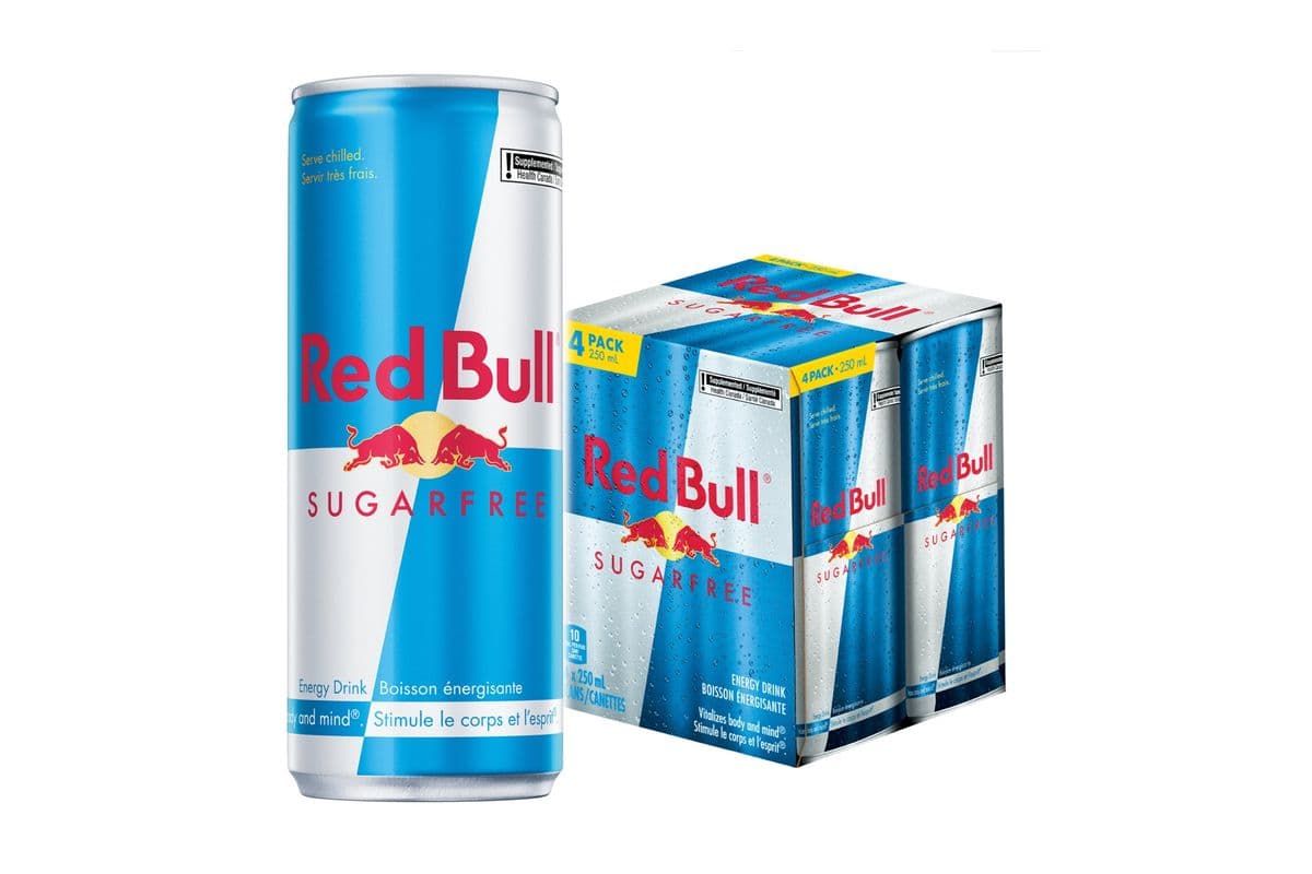 Red Bull Energy Drink Sugar Free 250 ml (4 Pack) 1001298