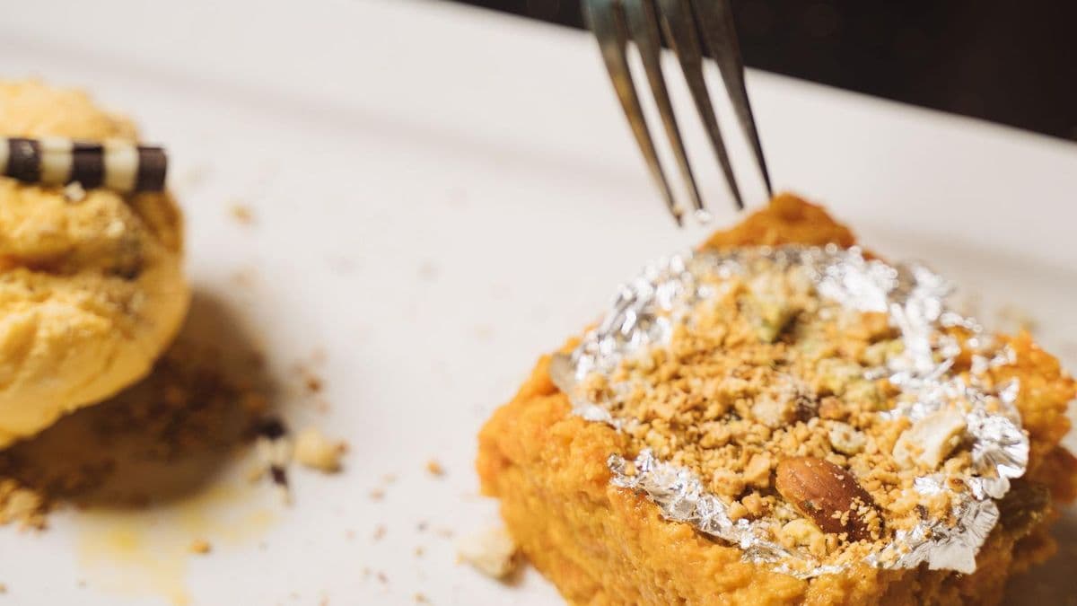 Carrot Halwa w/ mango ice cream