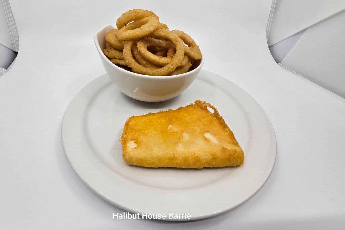 Lunch-Size Halibut and Onion Rings