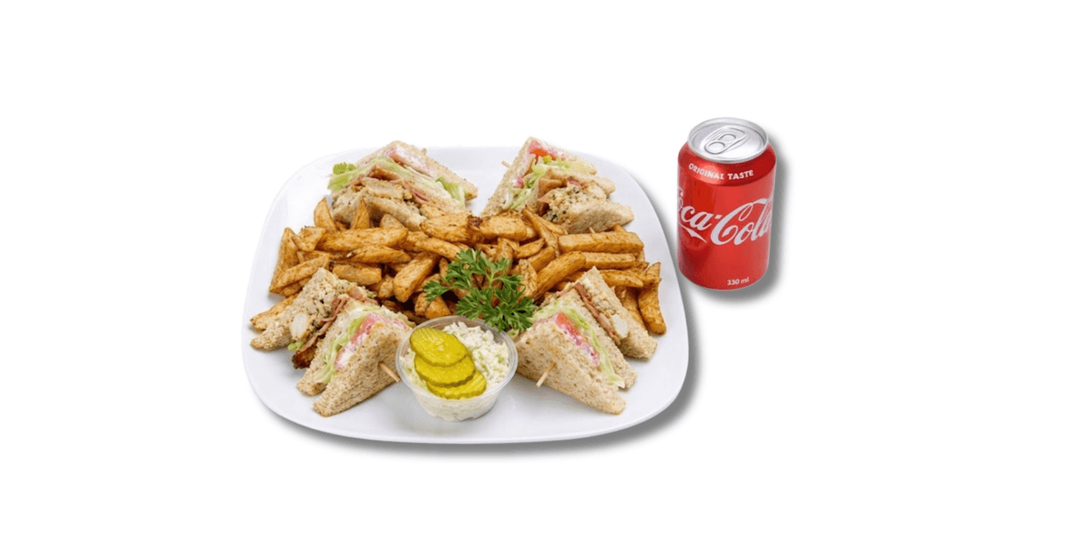 Club Sandwich, Salade de Chou, Frite et Boisson