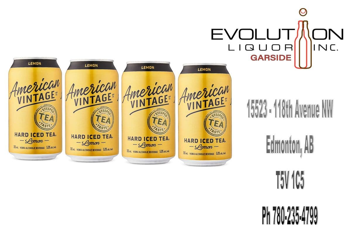 American Vintage Hard Iced Tea Lemon C355-04 (4 x 355ml Can)