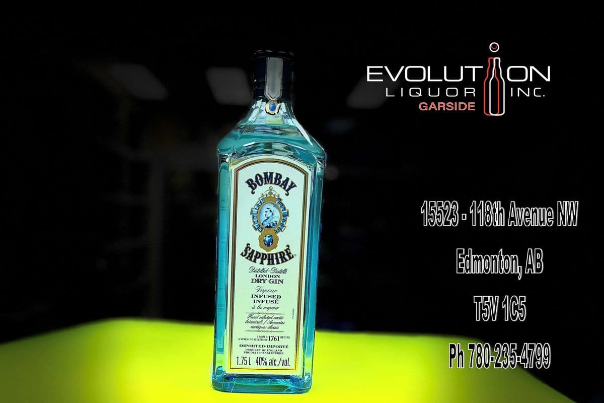 Bombay Sapphire London Dry Gin 1750P (1 x 1.75L Glass Bottle)