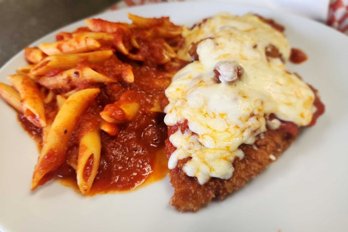 Chicken Parm with pasta